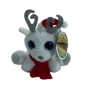 Surprizamals Romeo the White Reindeer Stuffed Animal Mini Plush Toy Christmas